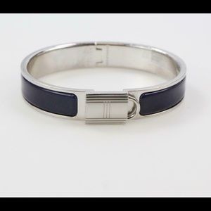 Hermes Clic Cadenas Bracelet In Bleu Abysse GM